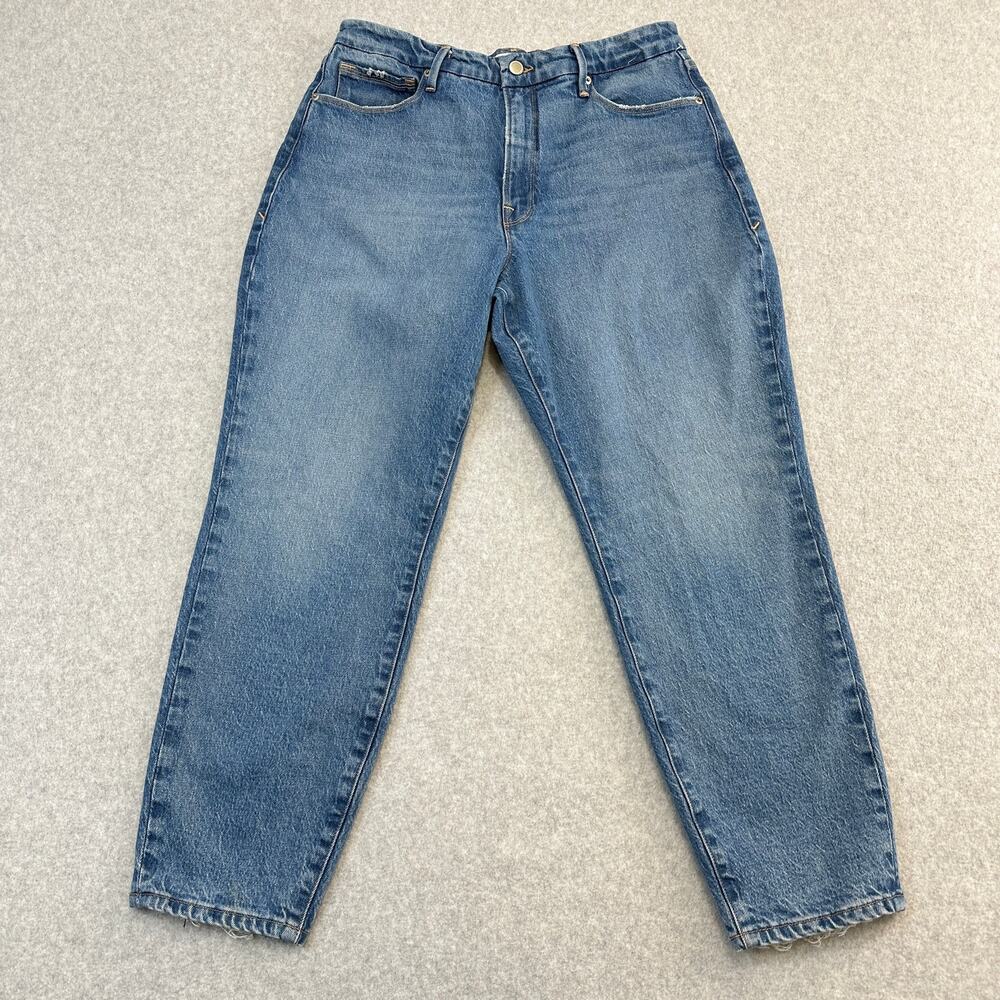 Good American Jeans WMNS 10/30 Blue Medium Wash High Rise Mom 90s Modern Vintage